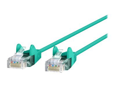 Belkin Cat6 4ft Slim 28 AWG Green Ethernet Patch Cable, UTP, Snagless, Molded, RJ44, M/M, 4'