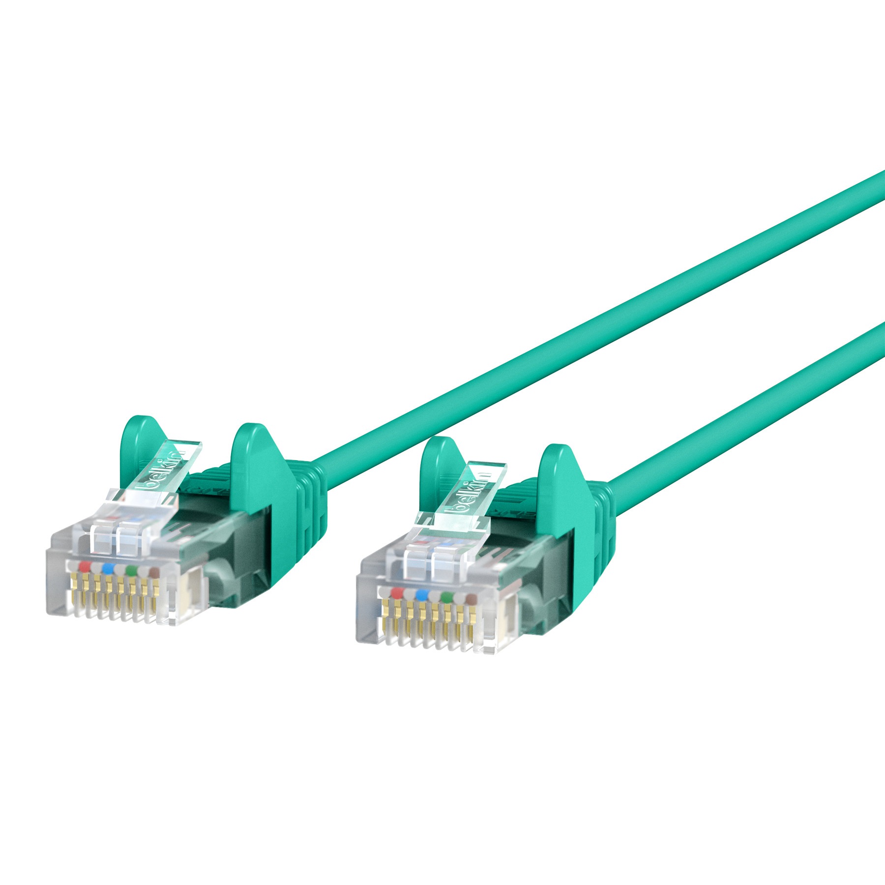 Belkin Slim - patch cable - 15 ft - green