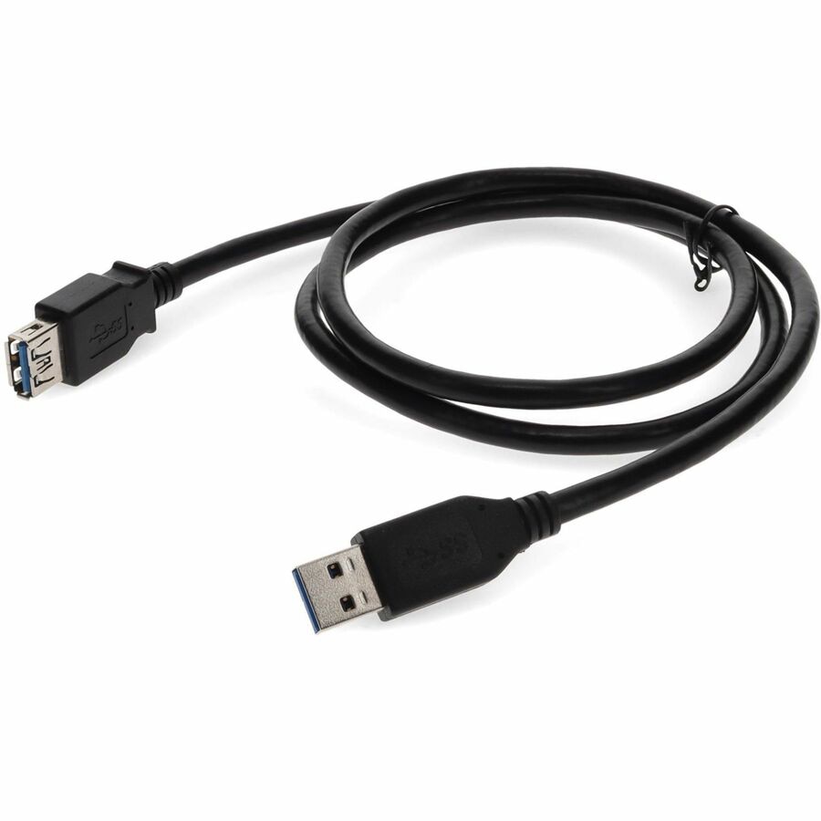 10ft USB 3.0 (A) Male to Female Black Cable