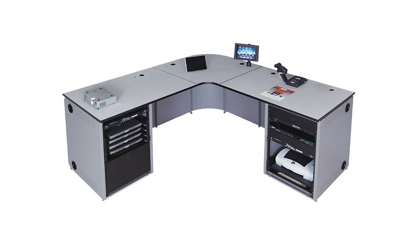 Spectrum Instructor Media Console #3 - workstation - L-shaped - fusion mapl