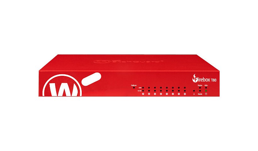 WatchGuard Firebox T80 - security appliance - with 3 years Standard Support