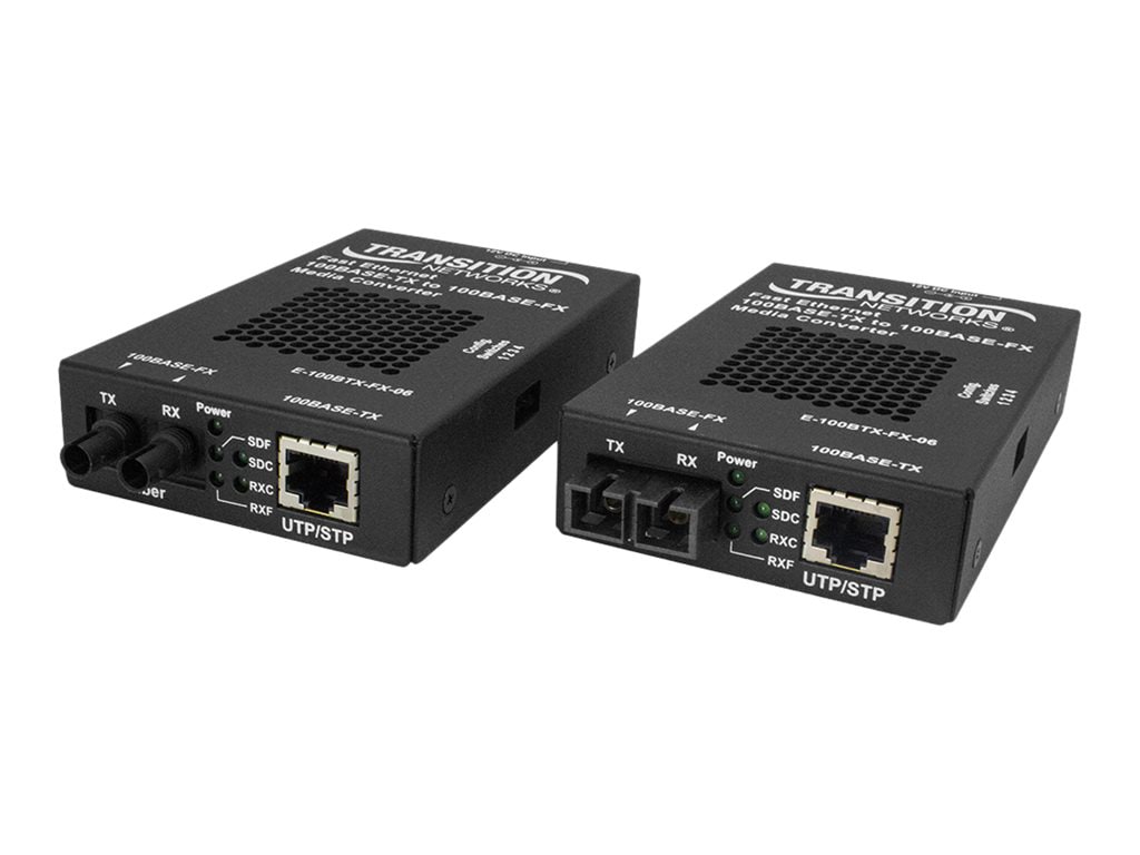 Transition Networks Stand-Alone - fiber media converter - 100Mb LAN