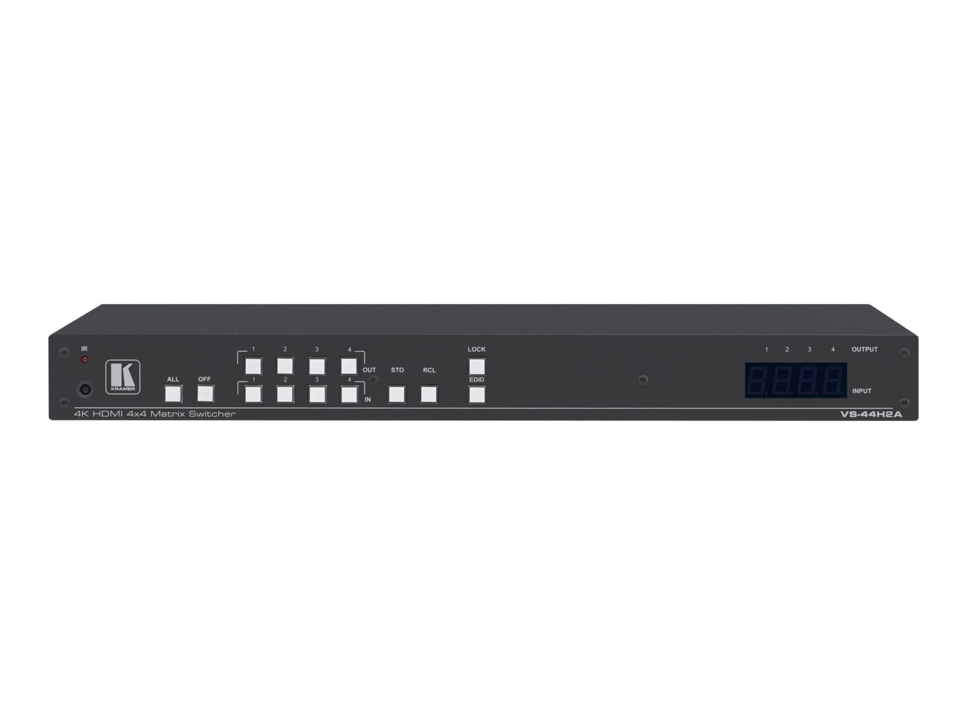 Kramer VS-44H2A 4x4 4K HDR HDMI HDCP 2.2 Matrix Switcher with Audio De-embedding - video/audio switch - rack-mountable