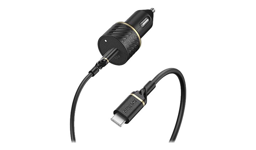 OtterBox Standard Fast Charge Car Charging Kit car power adapter - 24 pin USB-C - 18 Watt