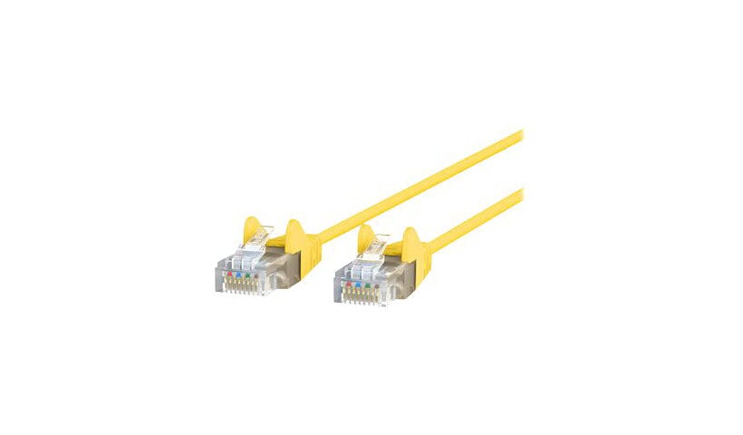 Belkin Cat6 2ft Slim 28 AWG Yellow Ethernet Patch Cable, UTP, Snagless, Molded, RJ45, M/M, 2'