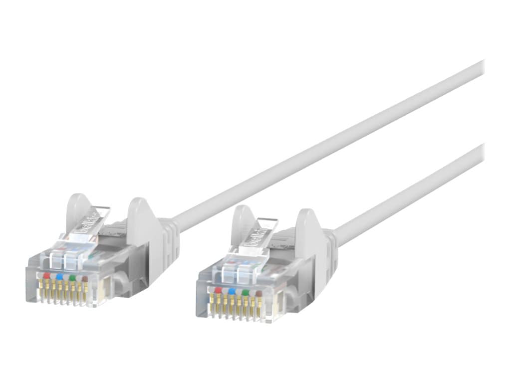 Belkin Cat6 3ft Slim 28 AWG White Ethernet Patch Cable, UTP, Snagless, Molded, RJ45, M/M, 3'