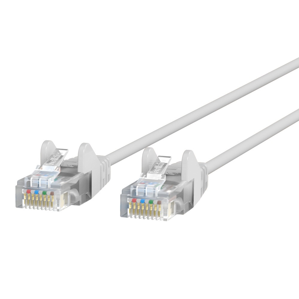 Belkin Cat6 Slim 28AWG Snagless Ethernet Patch Cable - White - 6ft