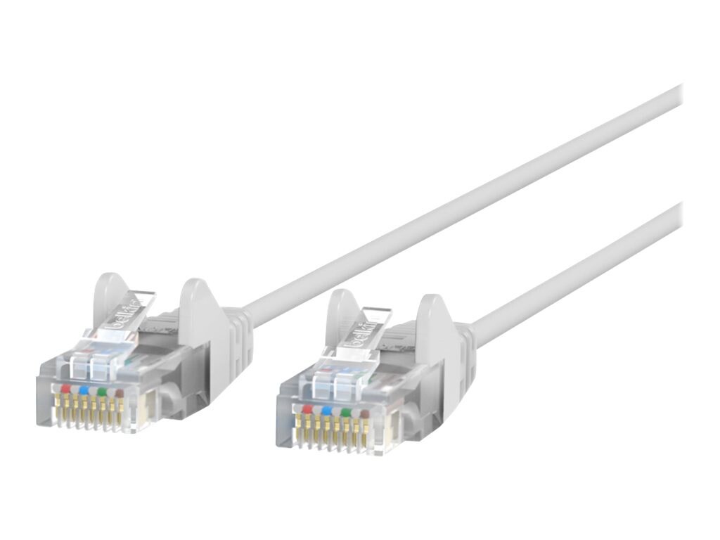 Belkin Cat6 7ft Slim 28 AWG White Ethernet Patch Cable, UTP, Snagless, Molded, RJ45, M/M, 7'
