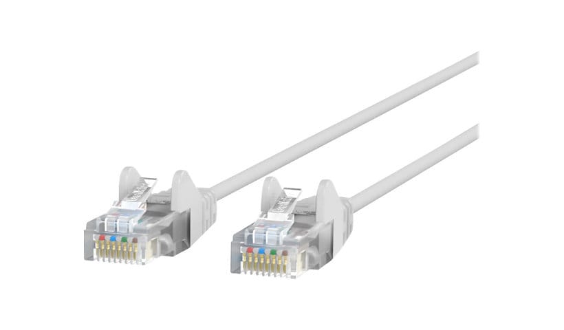 Belkin Cat6 7ft Slim 28 AWG White Ethernet Patch Cable, UTP, Snagless, Molded, RJ45, M/M, 7'