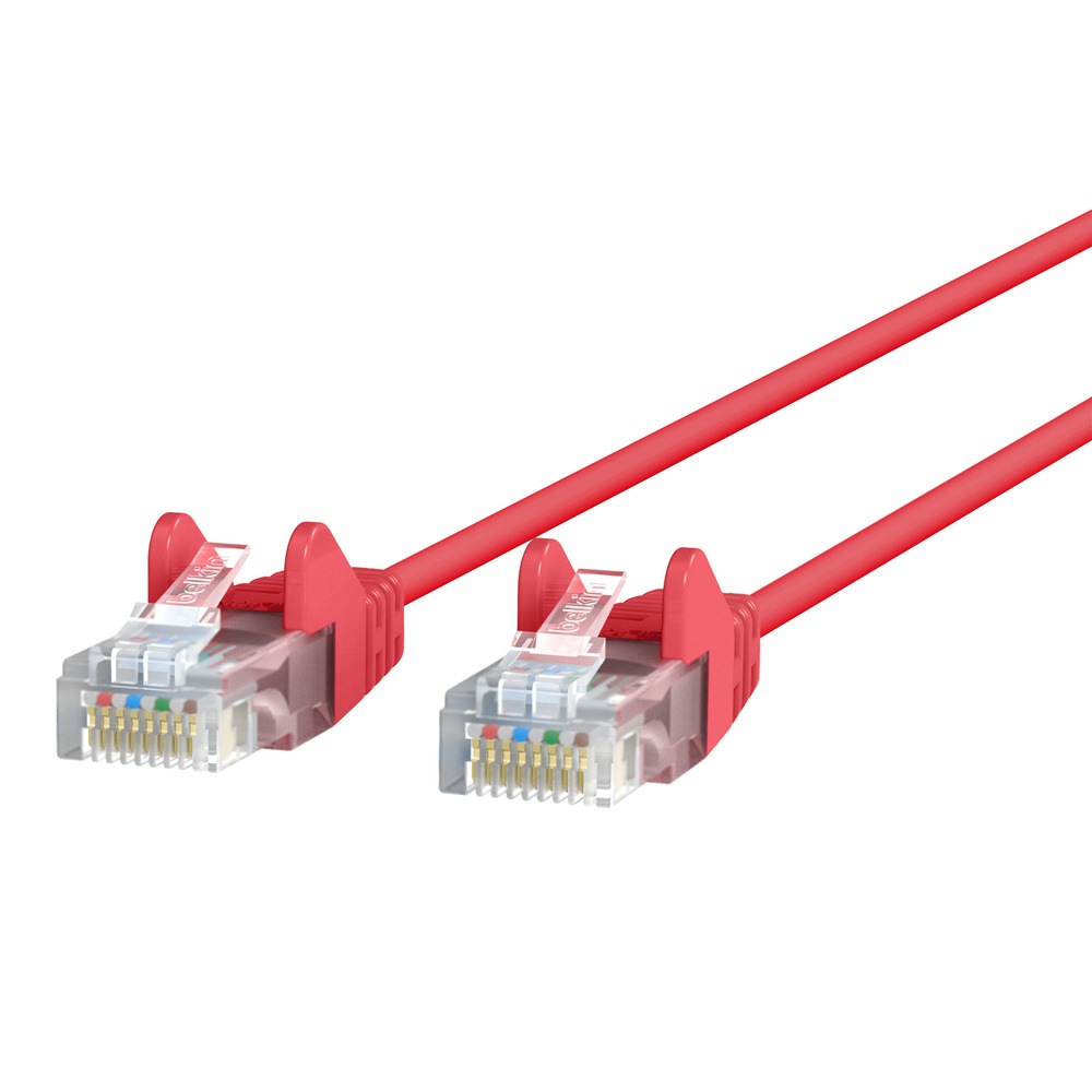 Belkin Cat6 Slim 28AWG Snagless Ethernet Patch Cable - Red - 100ft