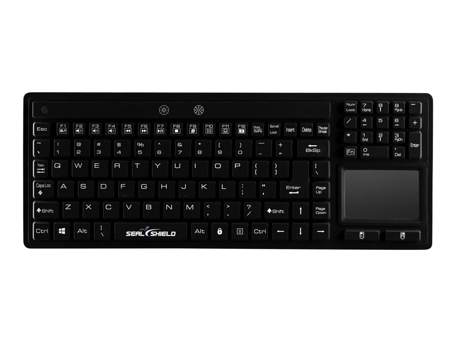 Seal Shield Seal Touch Glow Waterproof - keyboard - with touchpad - QWERTY