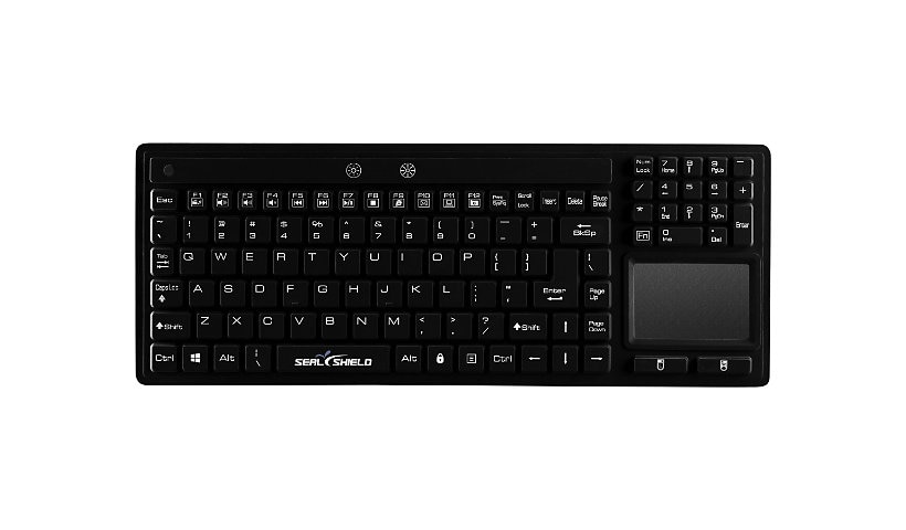 Seal Shield Seal Touch Glow Waterproof - keyboard - with touchpad - QWERTY - US - black