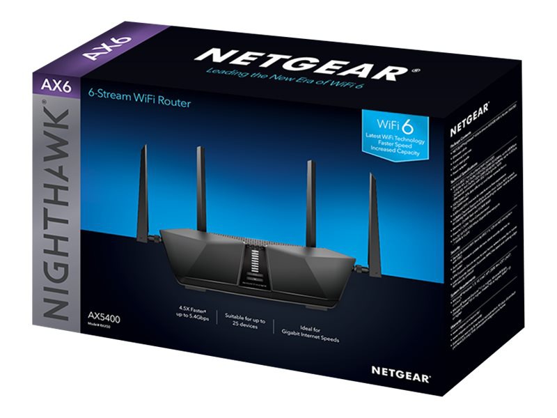 Thumbnail 6 of 10 for Netgear Nighthawk AX6 RAX50 Wi-Fi 6 IEEE 802.11ax Ethernet Wireless Router