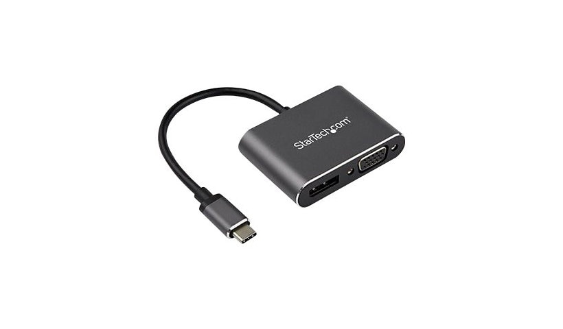 StarTech.com USB C Multiport Video Adapter - USB-C to 4K 60Hz DisplayPort 1.2 HBR2 HDR or 1080p VGA Monitor Adapter -