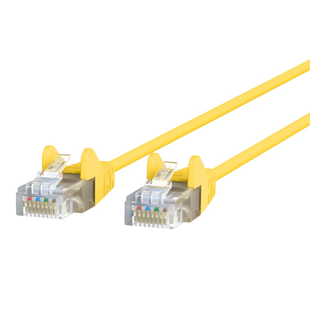 Belkin Slim - patch cable - 15 ft - yellow