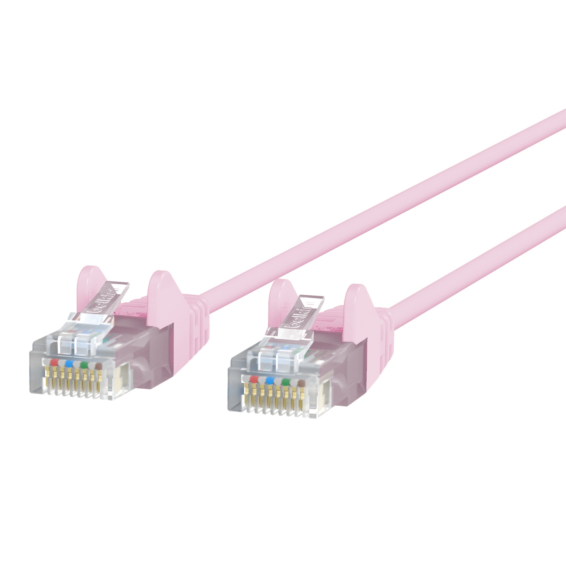 Belkin Slim - patch cable - 2.13 m - pink