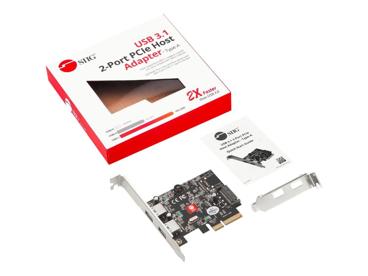 SIIG USB 3.1 2 Port PCIe Host Adapter Type A - USB adapter - PCIe 3.0 x4 -
