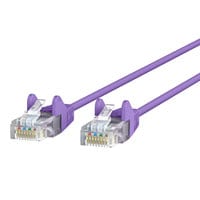 Belkin Cat6 1ft Slim 28 AWG Purple Ethernet Patch Cable, UTP, Snagless, Molded, RJ45, M/M, 1'