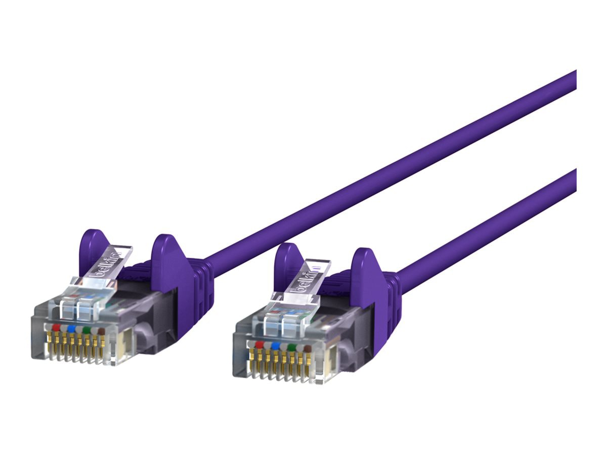 Belkin Cat6 Slim 28AWG Snagless Ethernet Patch Cable - Purple - 2ft