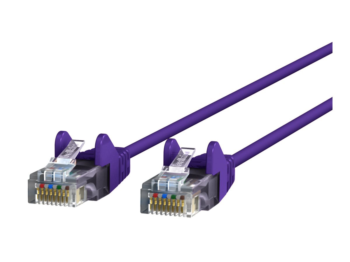 Belkin Cat6 Slim 28AWG Snagless Ethernet Patch Cable - Purple - 2ft