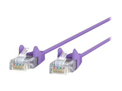 Belkin Cat6 3ft Slim 28 AWG Purple Ethernet Patch Cable, UTP, Snagless, Molded, RJ45, M/M, 3'