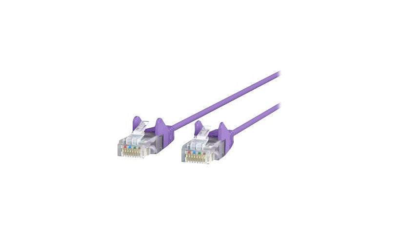 Belkin Cat6 3ft Slim 28 AWG Purple Ethernet Patch Cable, UTP, Snagless, Molded, RJ45, M/M, 3'