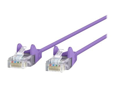 Belkin Cat6 5ft Slim 28 AWG Purple Ethernet Patch Cable, UTP, Snagless, Molded, RJ45, M/M, 5'