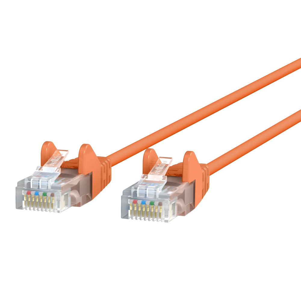 Belkin Cat6 Slim 28AWG Snagless Ethernet Patch Cable - Orange - 100ft