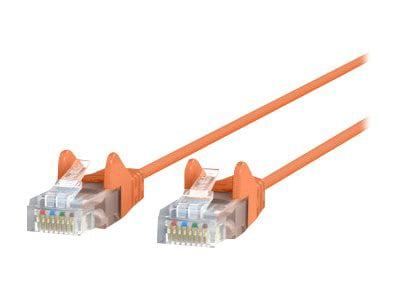 Belkin Cat6 15ft Slim 28 AWG Orange Ethernet Patch Cable, UTP, Snagless, Molded, RJ45, M/M, 15'
