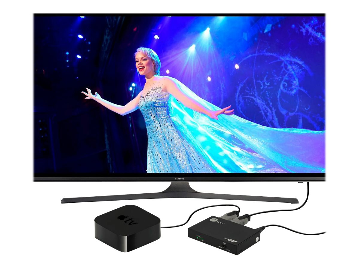 SIIG 2 Port HDMI 4K HDR Splitter with EDID and Downscaler - video/audio splitter - 2 ports