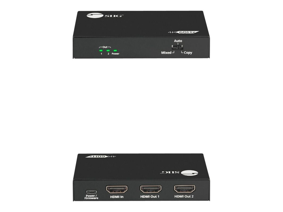 Thumbnail 3 of 6 for SIIG 2 Port HDMI 4K HDR Splitter with EDID and Downscaler - video/audio splitter - 2 ports