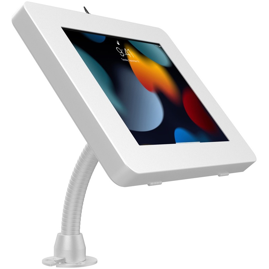 CTA Digital Premium Security Kiosk Stand with Gooseneck Tabletop Mount (Whi