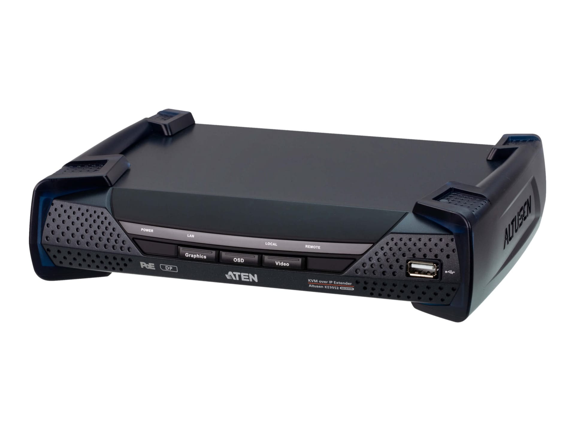 ALTUSEN KE9952R 4K DisplayPort Single Display KVM over IP Receiver with PoE - KVM / audio / serial / USB extender