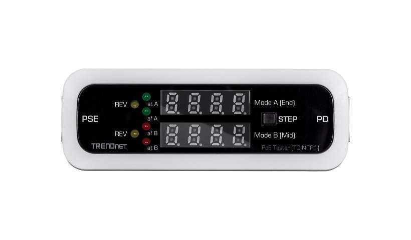TRENDnet Inline PoE Tester, TC-NTP1, Tests 4PPoE, PoE+, PoE & Passive PoE Technology, Wattage, Voltage, Amperage,