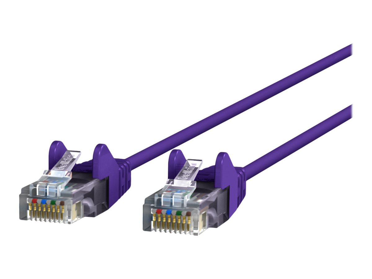 Belkin Cat6 6ft Slim 28 AWG Purple Ethernet Patch Cable, UTP, Snagless, Molded, RJ45, M/M, 6'