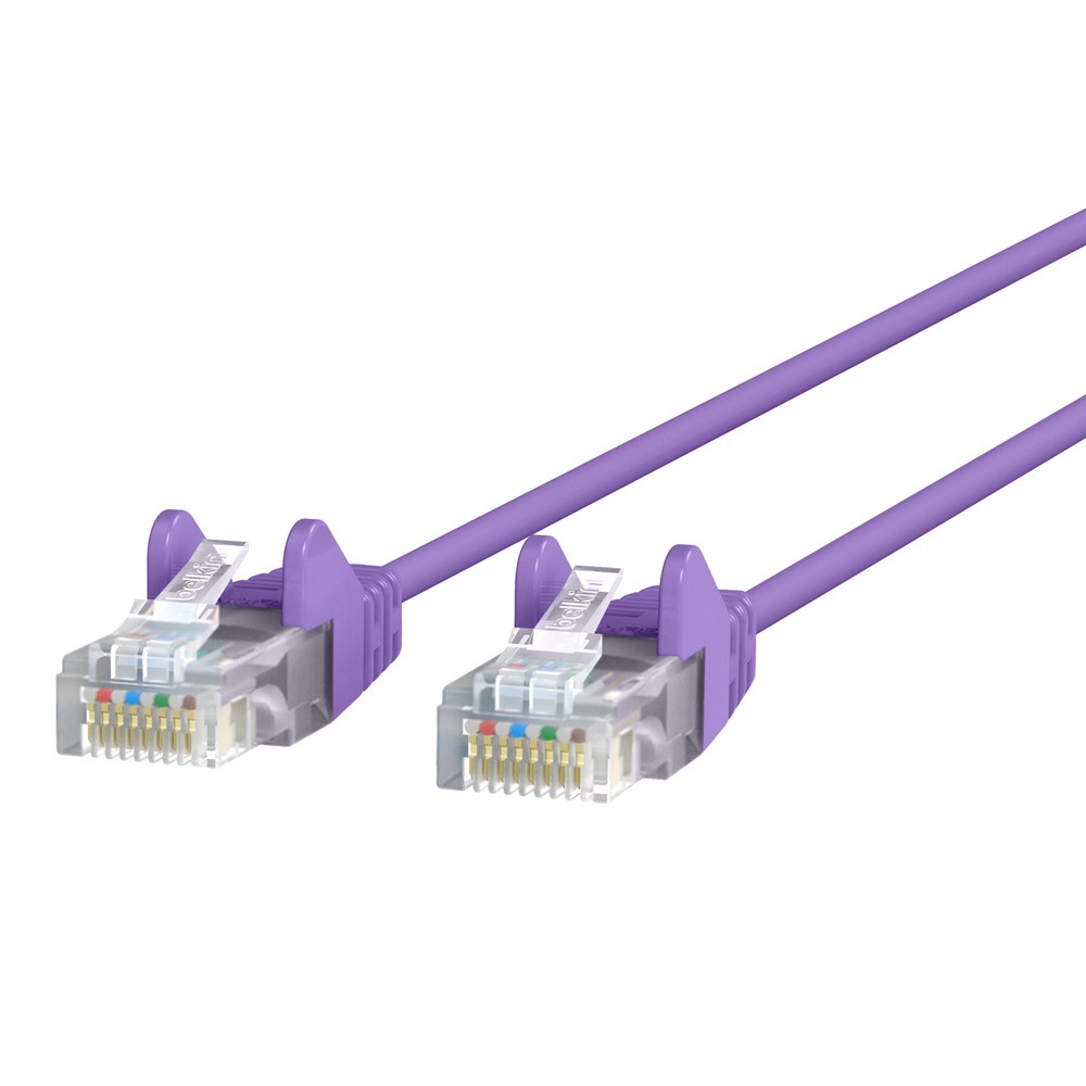 Belkin Cat6 Slim 28AWG Snagless Ethernet Patch Cable - Purple - 14ft