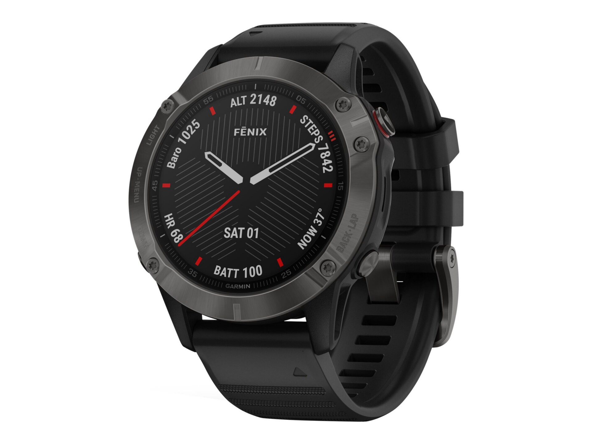 Garmin fenix 6 Sapphire - carbon gray DLC - sport watch with band - black - 32 GB