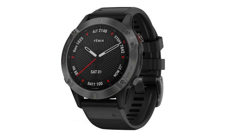 Garmin fenix 6 Sapphire - carbon gray - sport watch with band - black - 32 GB - 010-02158-10 - Smartwatches - CDW.com