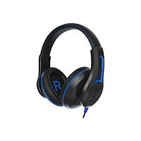 TWT Audio DURO TW200 - wired headphones - 3.5 mm TRS jack with volume control - black and blue