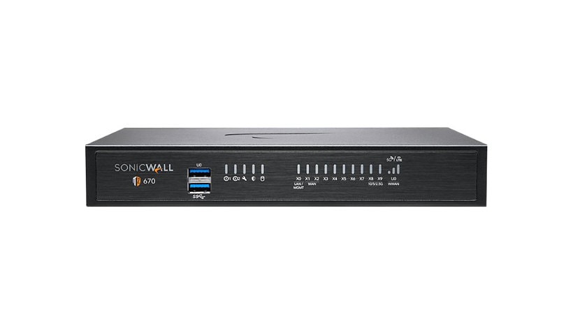 SonicWall TZ670 - Advanced Edition - security appliance - with 1 year TotalSecure