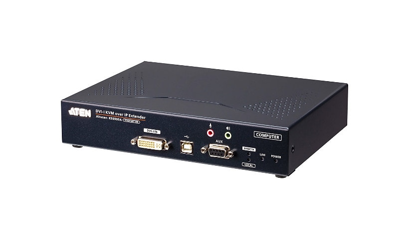 ATEN KE6900AT DVI-I Single Display KVM over IP Transmitter - KVM / audio / serial / USB extender - GigE