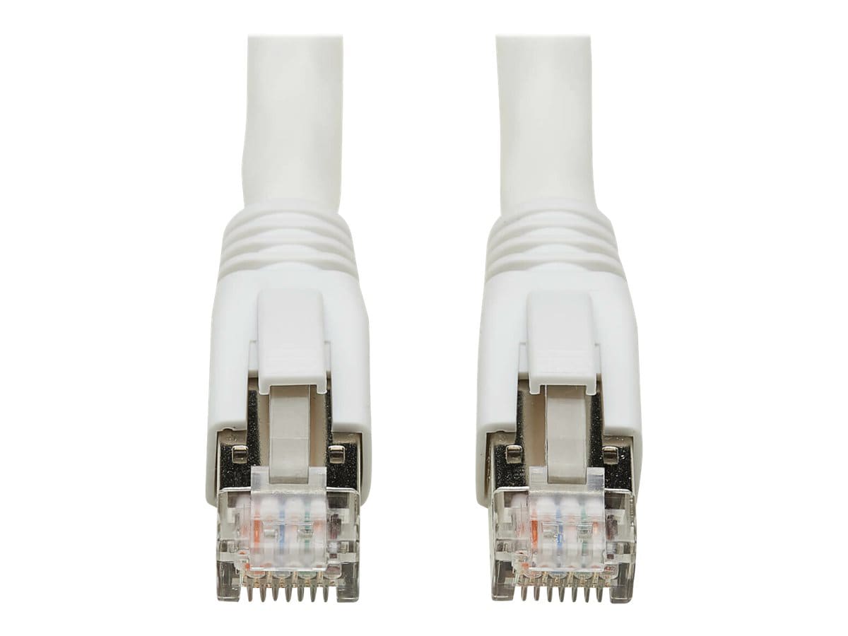 Eaton Tripp Lite Series Cat8 25G/40G-Certified Snagless Shielded S/FTP Ethernet Cable (RJ45 M/M), PoE, White, 30 ft.