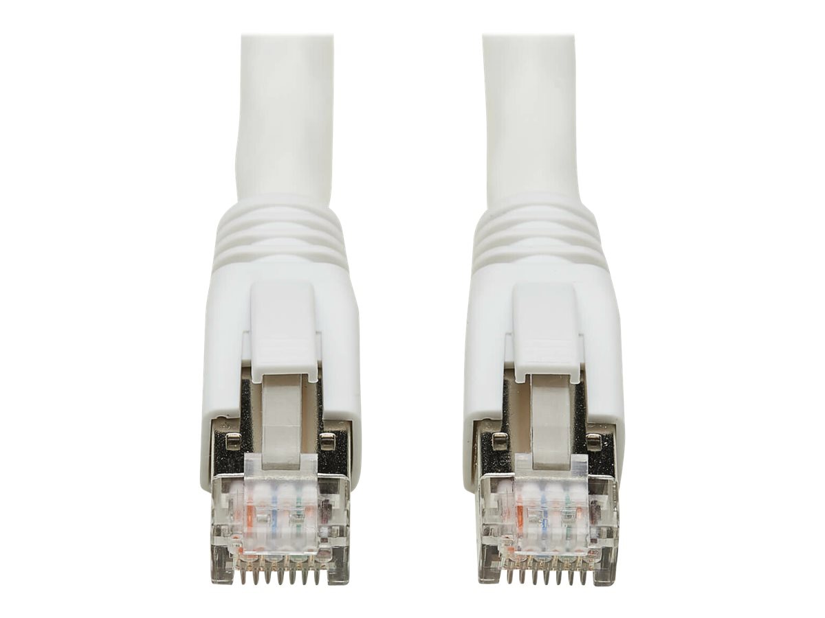 Eaton Tripp Lite Series Cat8 25G/40G-Certified Snagless Shielded S/FTP Ethernet Cable RJ45 M/M PoE White 30ft 9.14 m TAA