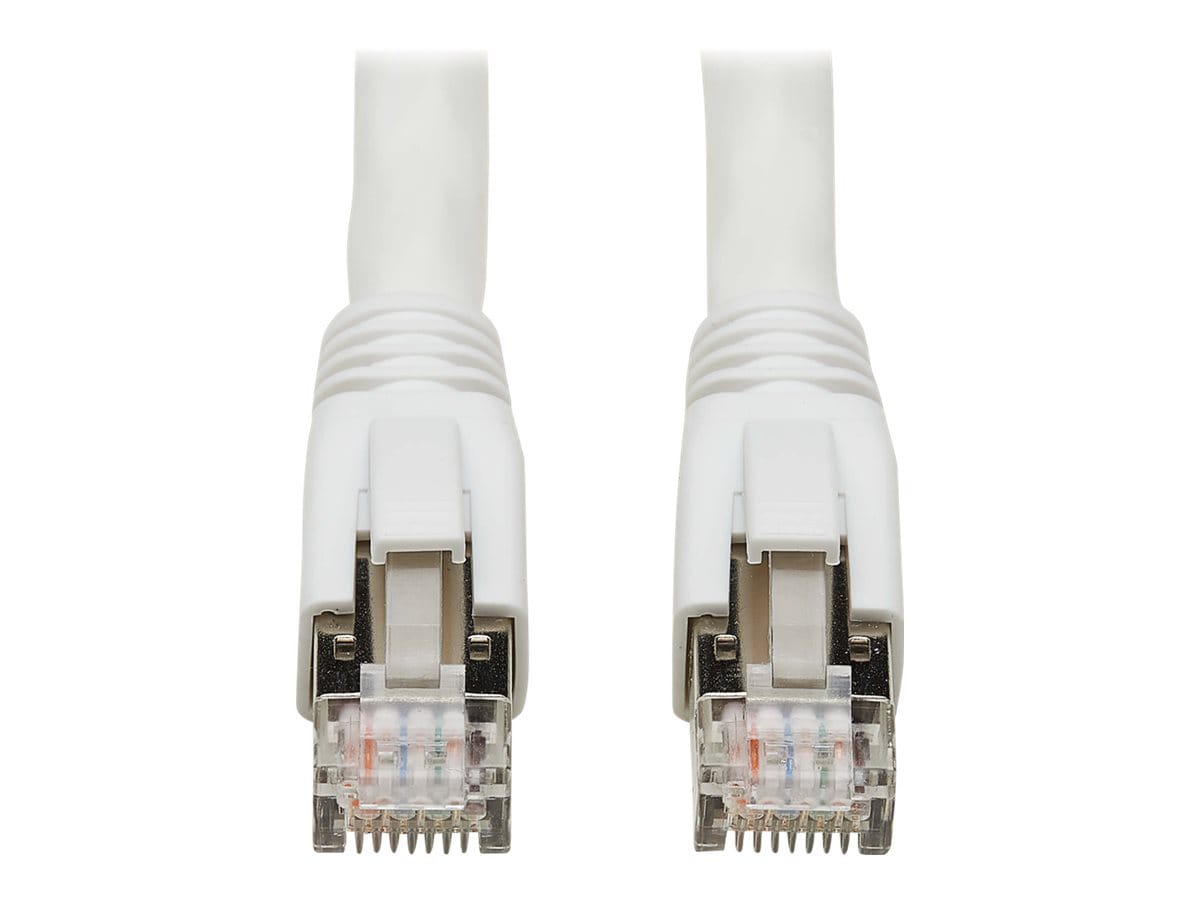 Eaton Tripp Lite Series Cat8 25G/40G-Certified Snagless Shielded S/FTP Ethernet Cable (RJ45 M/M), PoE, White, 40 ft.