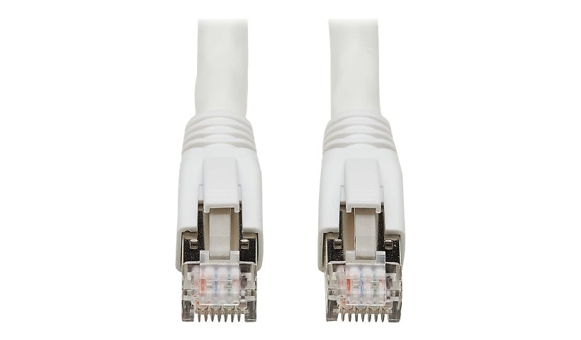 Eaton Tripp Lite Series Cat8 25G/40G-Certified Snagless Shielded S/FTP Ethernet Cable (RJ45 M/M), PoE, White, 60 ft.