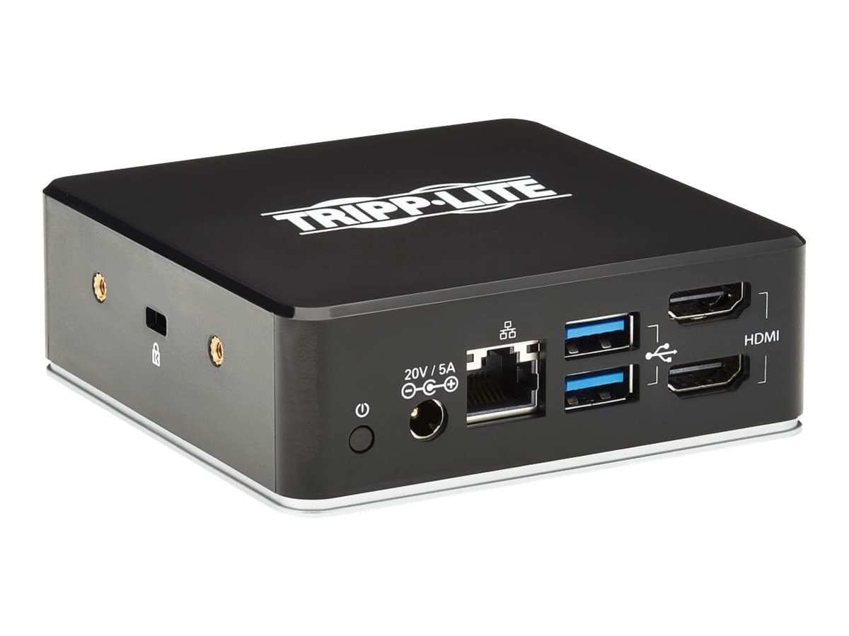 Tripp Lite USB C Dock, Dual Display Dual USB 3.2 Gen 1, USB-A Hub, GbE, 3.5 mm, 85W PD Charging, Black - docking U442-DOCK20-B - Docking Stations & Port Replicators - CDW.com