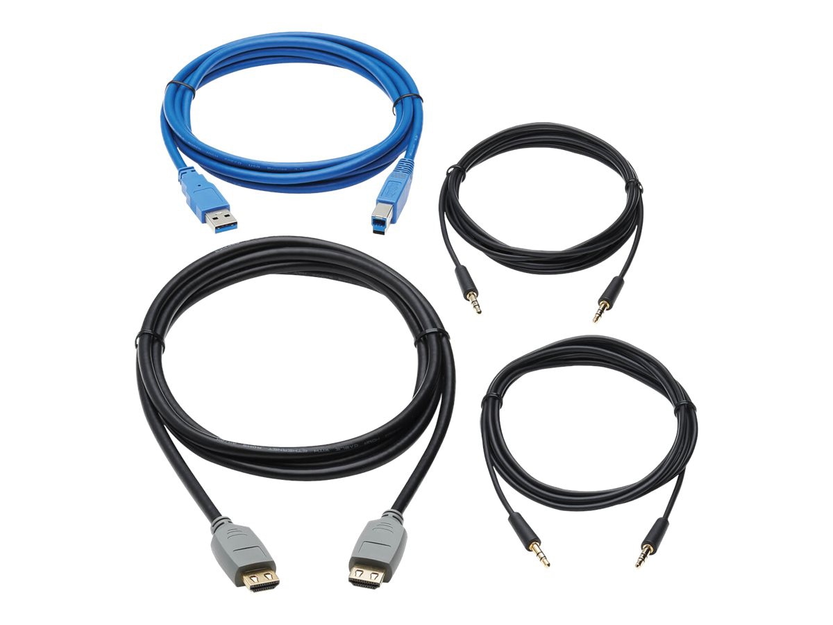 Tripp Lite HDMI KVM Cable Kit for Tripp Lite B005-HUA2-K and B005-HUA4 KVM, 4K HDMI, USB 3.1 Gen 1, 3.5 mm, 6 ft. -