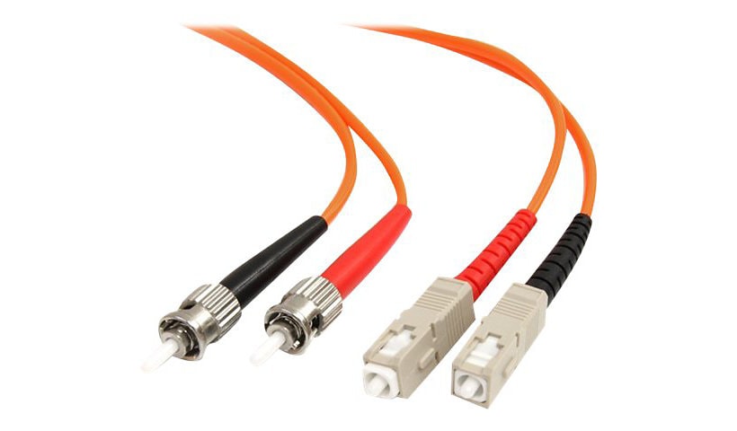 StarTech.com 2m Fiber Optic Cable - Multimode Duplex 62.5/125 - LSZH - ST /SC - OM1 - ST to SC Fiber Patch Cable