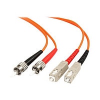 StarTech.com 2m Fiber Optic Cable - Multimode Duplex 62.5/125 - LSZH - ST /SC - OM1 - ST to SC Fiber Patch Cable