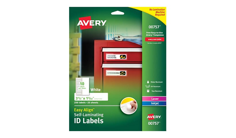 Avery Easy Align - self-laminating ID labels - 250 label(s) - 1.03 in x 3.5